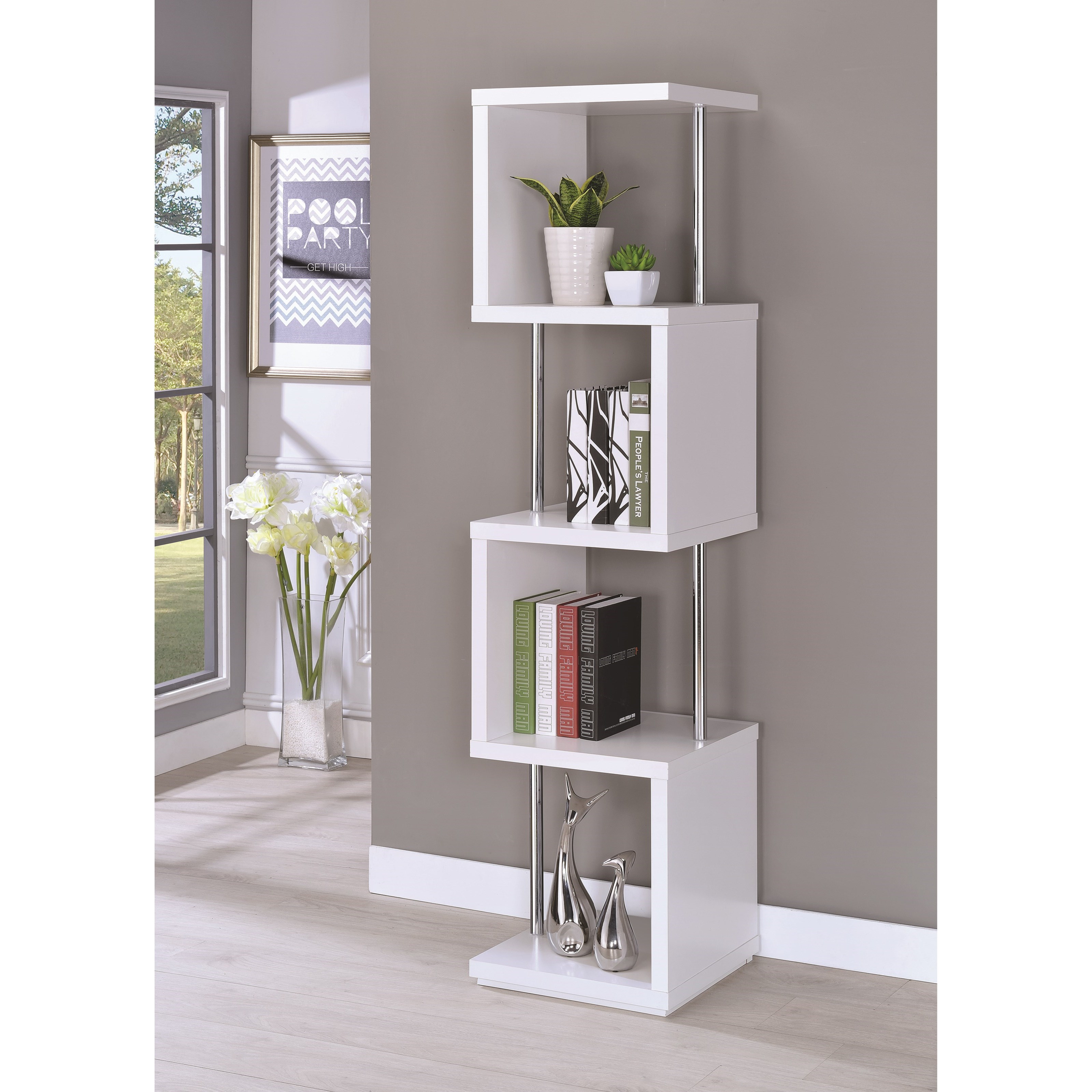 Coaster Bookcases 801418 Modern Four Tier Bookcase Value City